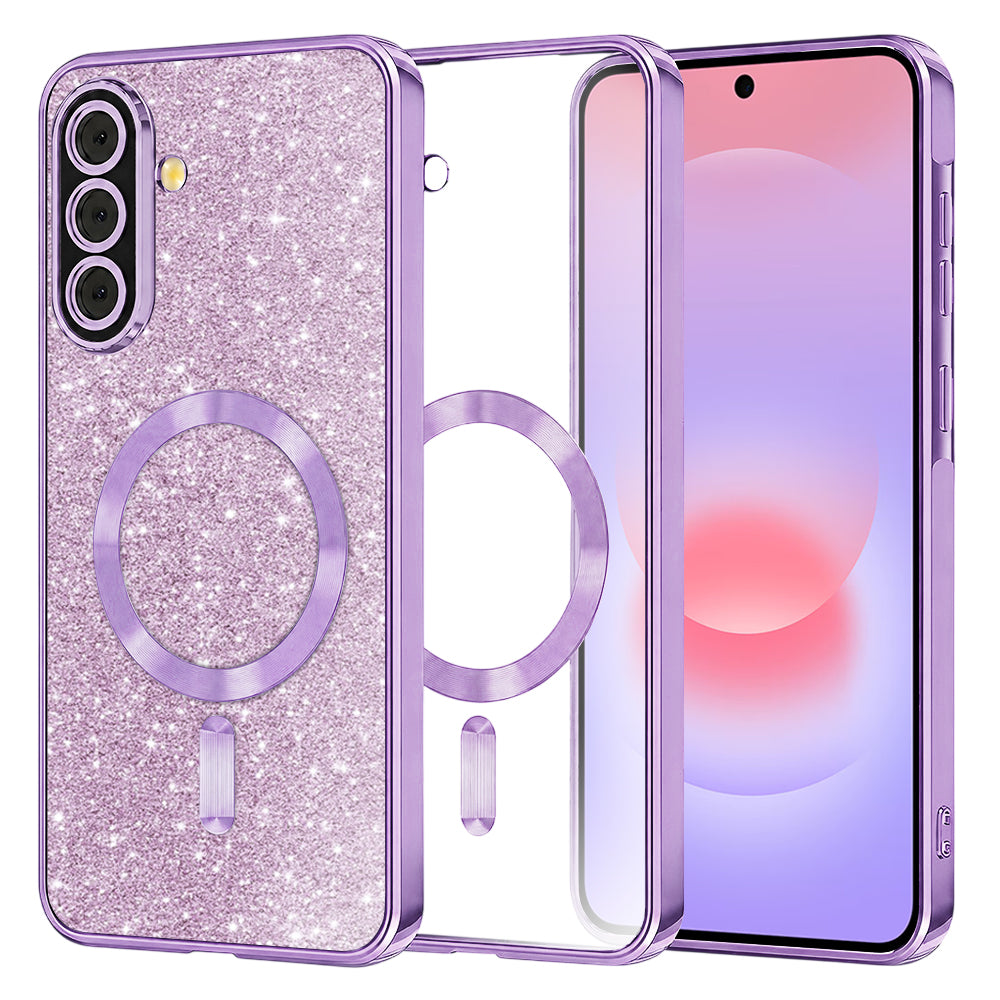 MagSafe-fodral för Samsung Galaxy A37 5G, Techsuit, Luxury Glitter, Ljuslila