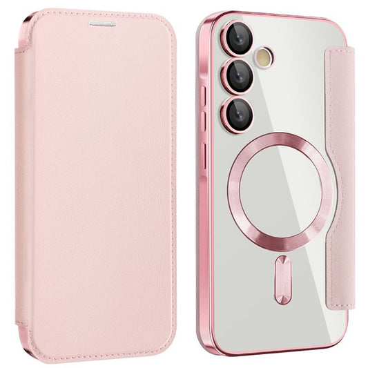 MagSafe-fodral för Samsung Galaxy A55 5G A556, Techsuit, SmartMag Book, Rosa