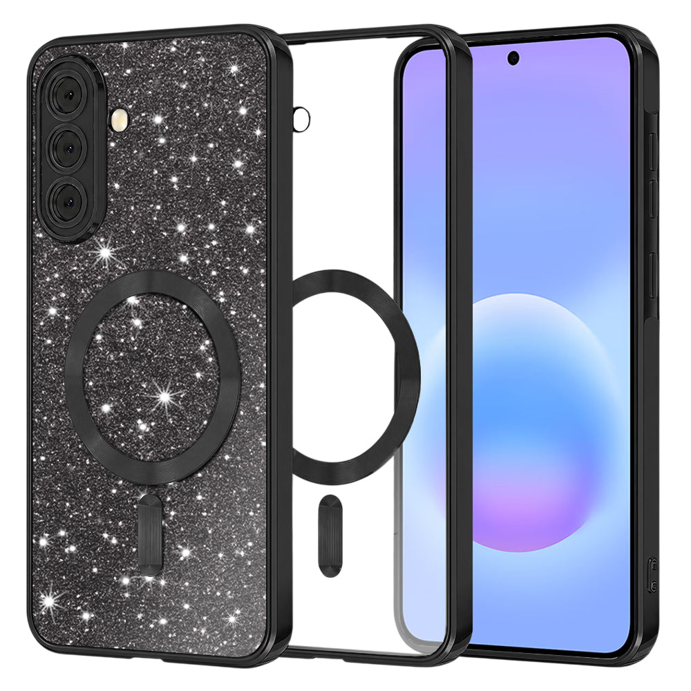 MagSafe-fodral för Samsung Galaxy A57 5G, Techsuit, Luxury Glitter, Svart