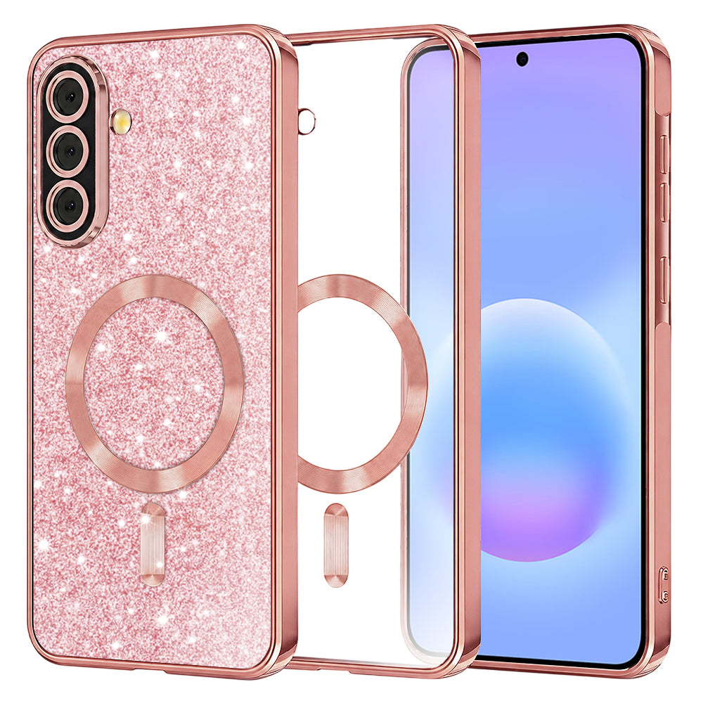 MagSafe-fodral för Samsung Galaxy A57 5G, Techsuit, Luxury Glitter, Roséguld