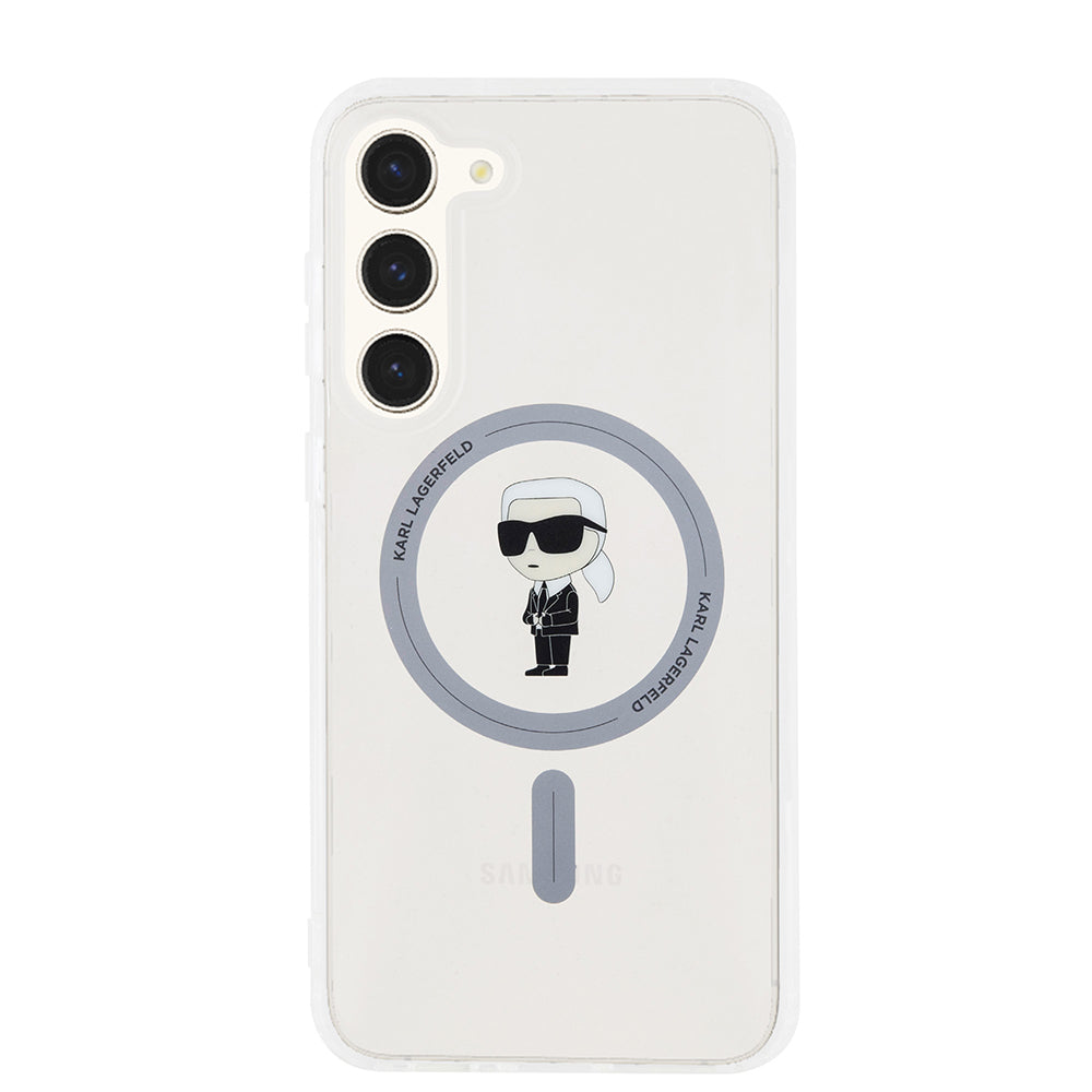 MagSafe-skal för Samsung Galaxy S23+ S916, Karl Lagerfeld, IML Ikonik Karl, Transparent
