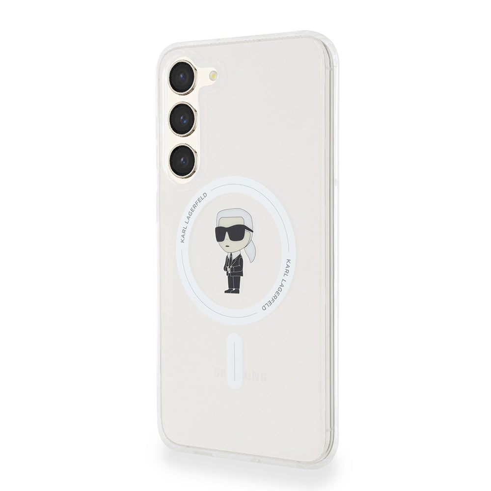 MagSafe-skal för Samsung Galaxy S23+ S916, Karl Lagerfeld, IML Ikonik Karl, Transparent