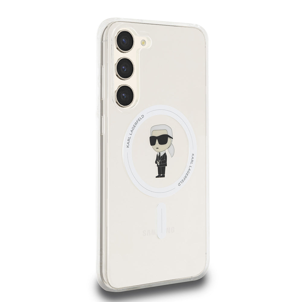 MagSafe-skal för Samsung Galaxy S23+ S916, Karl Lagerfeld, IML Ikonik Karl, Transparent