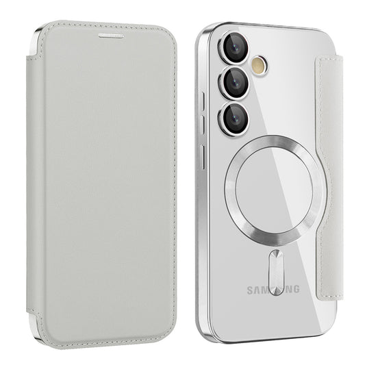 MagSafe-fodral för Samsung Galaxy S23 S911, Techsuit, SmartMag Book, Grå