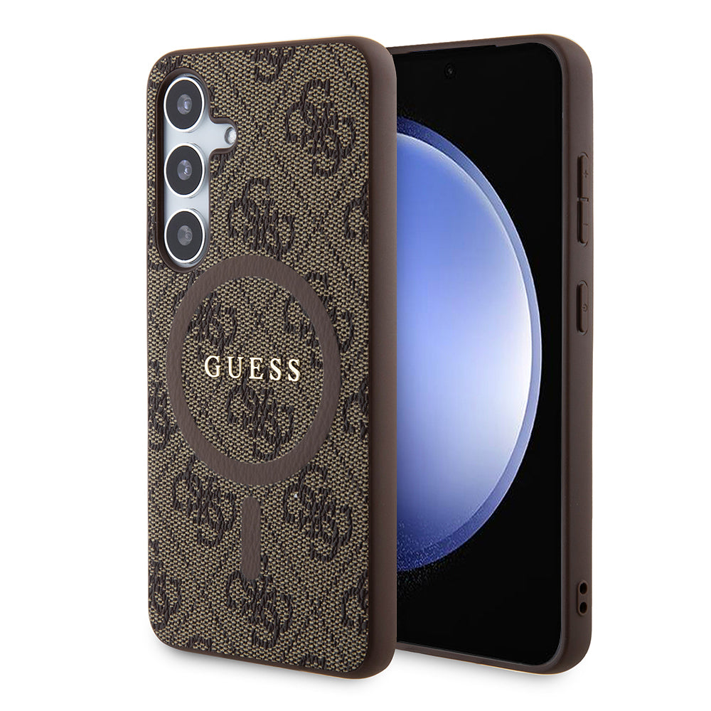MagSafe Case for Samsung Galaxy S24+ S926, Guess, 4G Collection, Brown