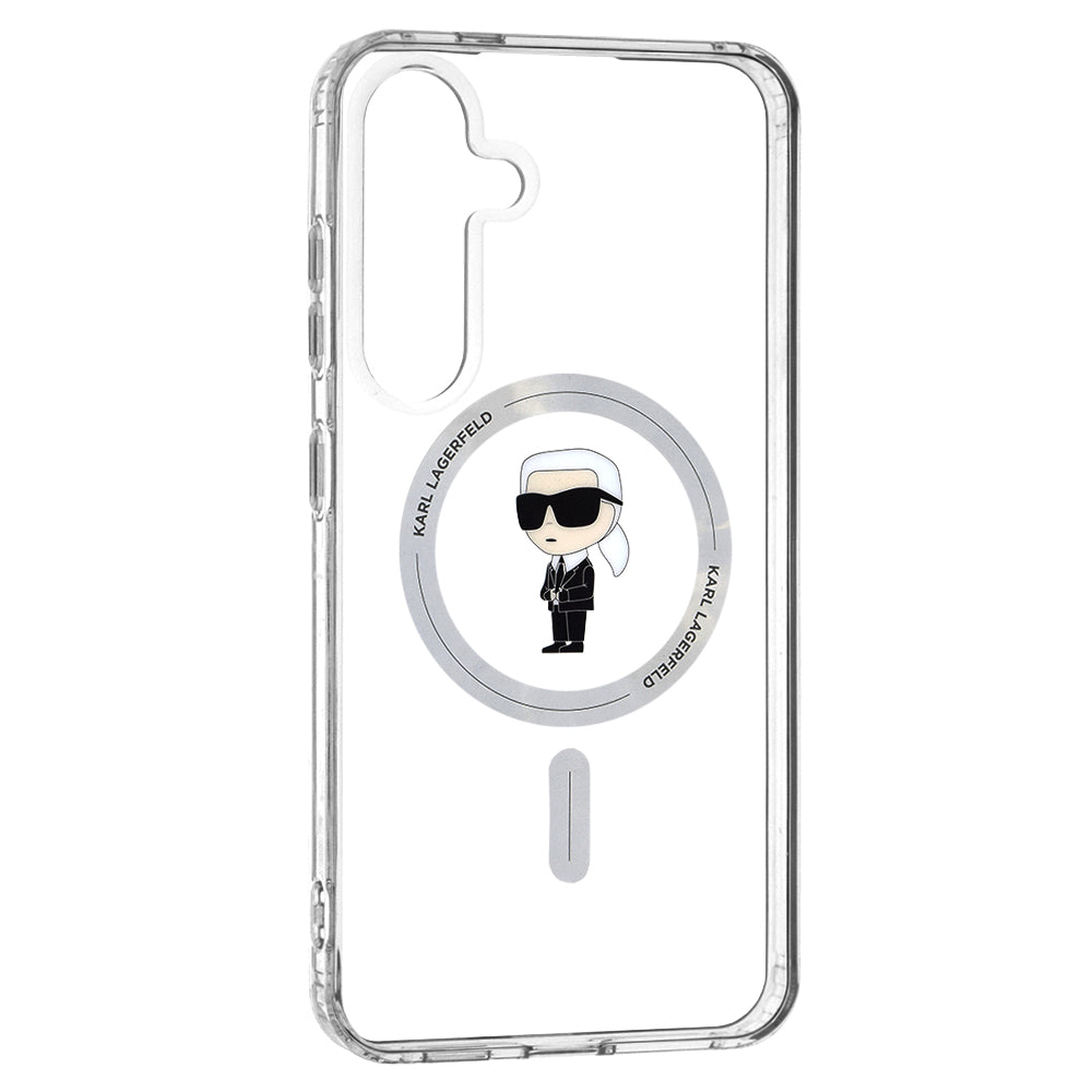 MagSafe-skal för Samsung Galaxy S24+ S926, Karl Lagerfeld, IML Ikonik Karl, Transparent
