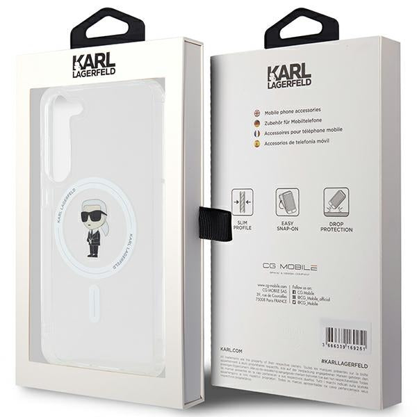 MagSafe-skal för Samsung Galaxy S24+ S926, Karl Lagerfeld, IML Ikonik Karl, Transparent