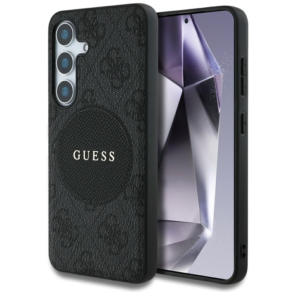 MagSafe Case for Samsung Galaxy S25+ S936, Guess, 4G Circle Classic Logo, Black