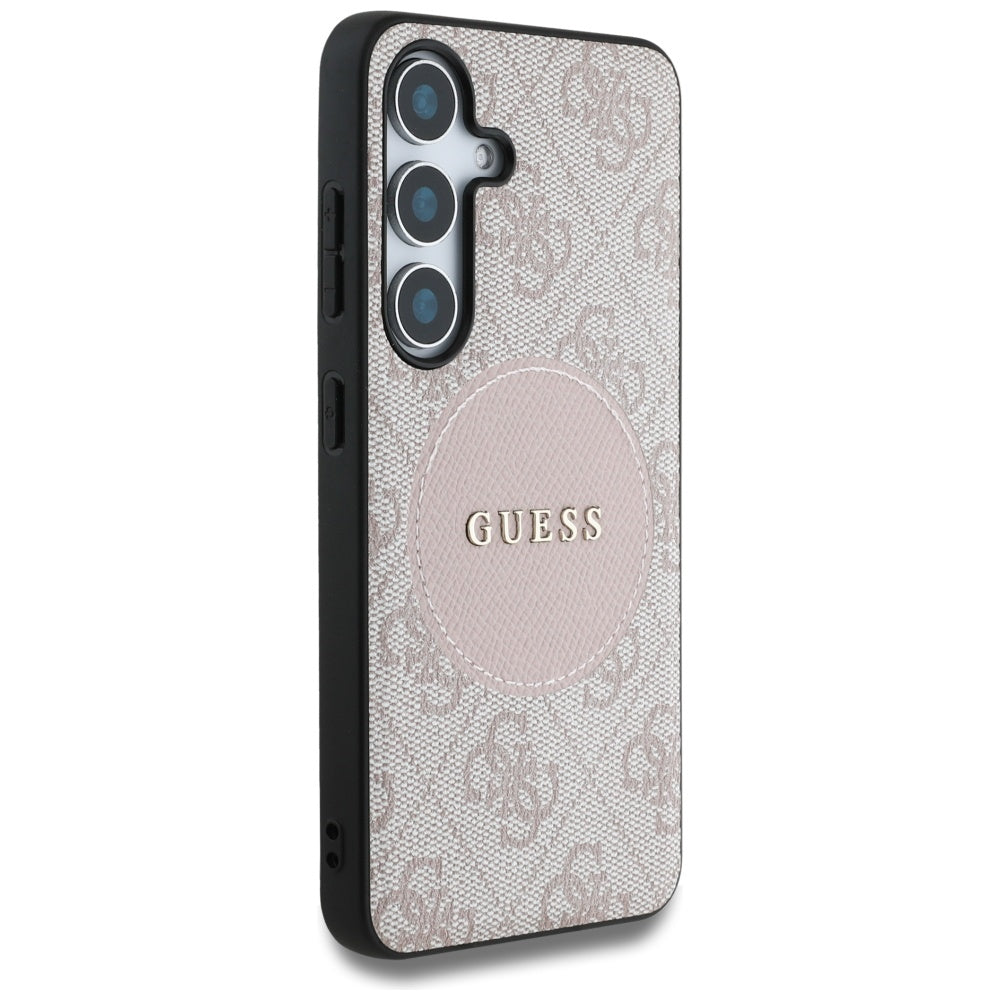 MagSafe-skal för Samsung Galaxy S25+ S936, Guess, 4G Circle Classic Logo, Rosa
