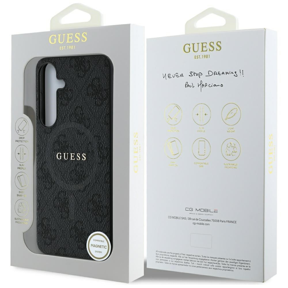 MagSafe-skal för Samsung Galaxy S25+ S936, Guess, 4G Ring Classic Logo, Svart