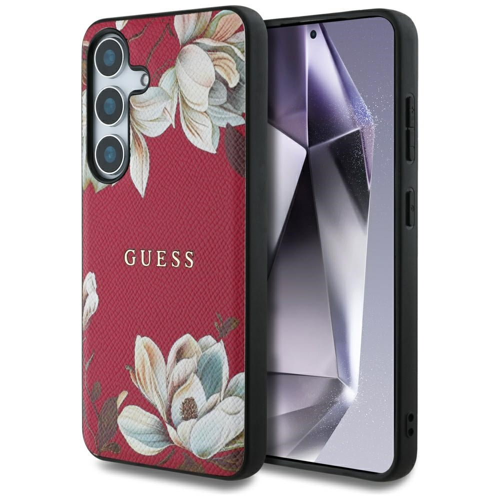 MagSafe-skal för Samsung Galaxy S25 S931, Guess, Grained Flowers, Fuchsia