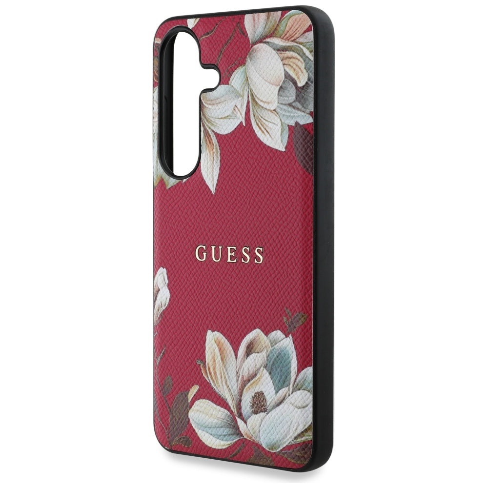 MagSafe-skal för Samsung Galaxy S25 S931, Guess, Grained Flowers, Fuchsia