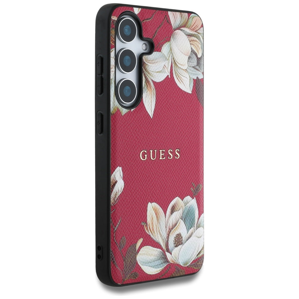 MagSafe-skal för Samsung Galaxy S25 S931, Guess, Grained Flowers, Fuchsia