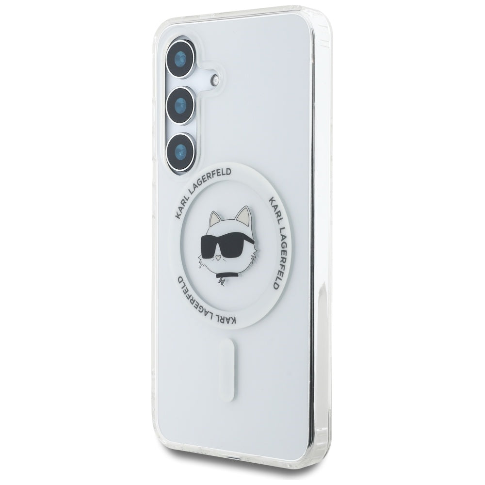 MagSafe-skal för Samsung Galaxy S25 S931, Karl Lagerfeld, IML Choupette's Head, Vit