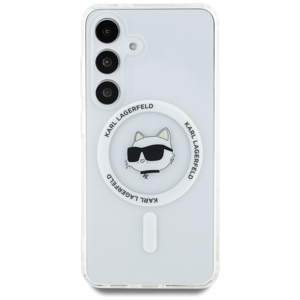 MagSafe-skal för Samsung Galaxy S25 S931, Karl Lagerfeld, IML Choupette's Head, Vit