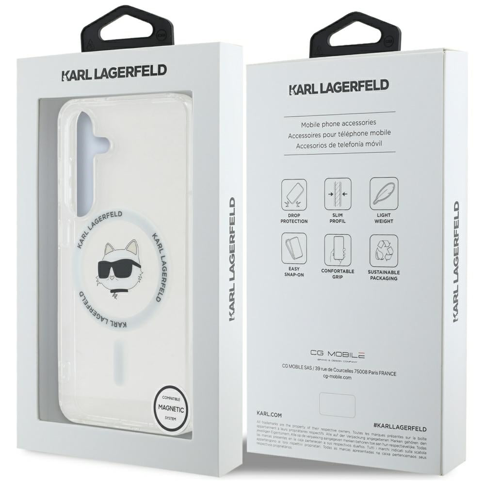 MagSafe-skal för Samsung Galaxy S25 S931, Karl Lagerfeld, IML Choupette's Head, Vit