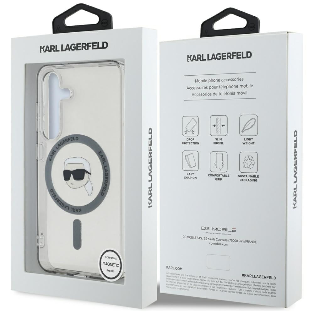 MagSafe-fodral för Samsung Galaxy S25 S931, Karl Lagerfeld, IML Karl's Head, Svart
