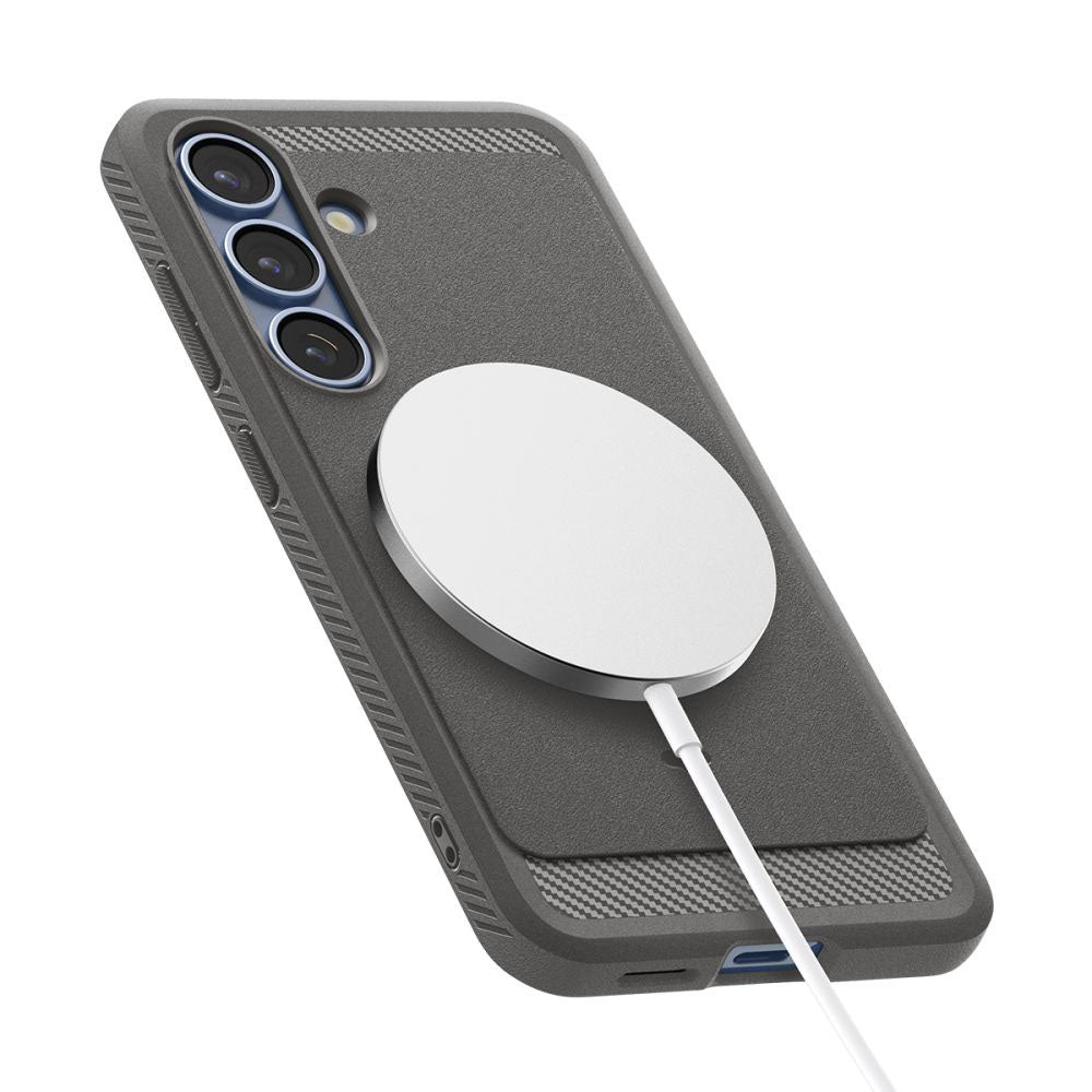 MagSafe-skal för Samsung Galaxy S25 S931, Spigen, Rugged Armor, Grå ACS08999
