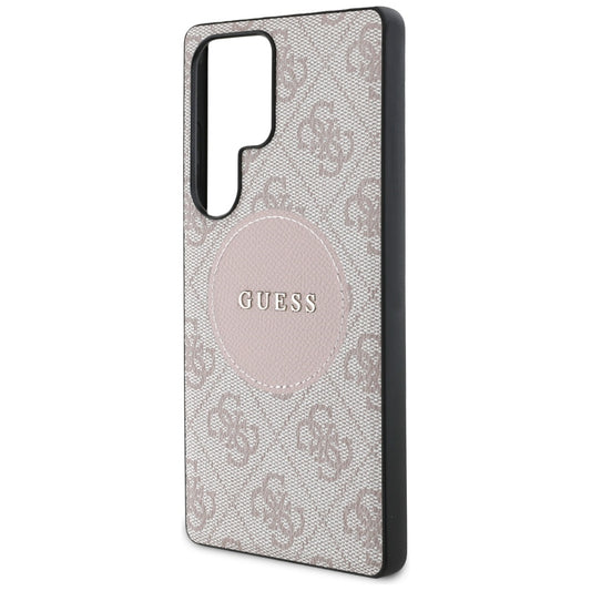 MagSafe-skal för Samsung Galaxy S25 Ultra S938, Guess, 4G Circle Classic Logo, Rosa