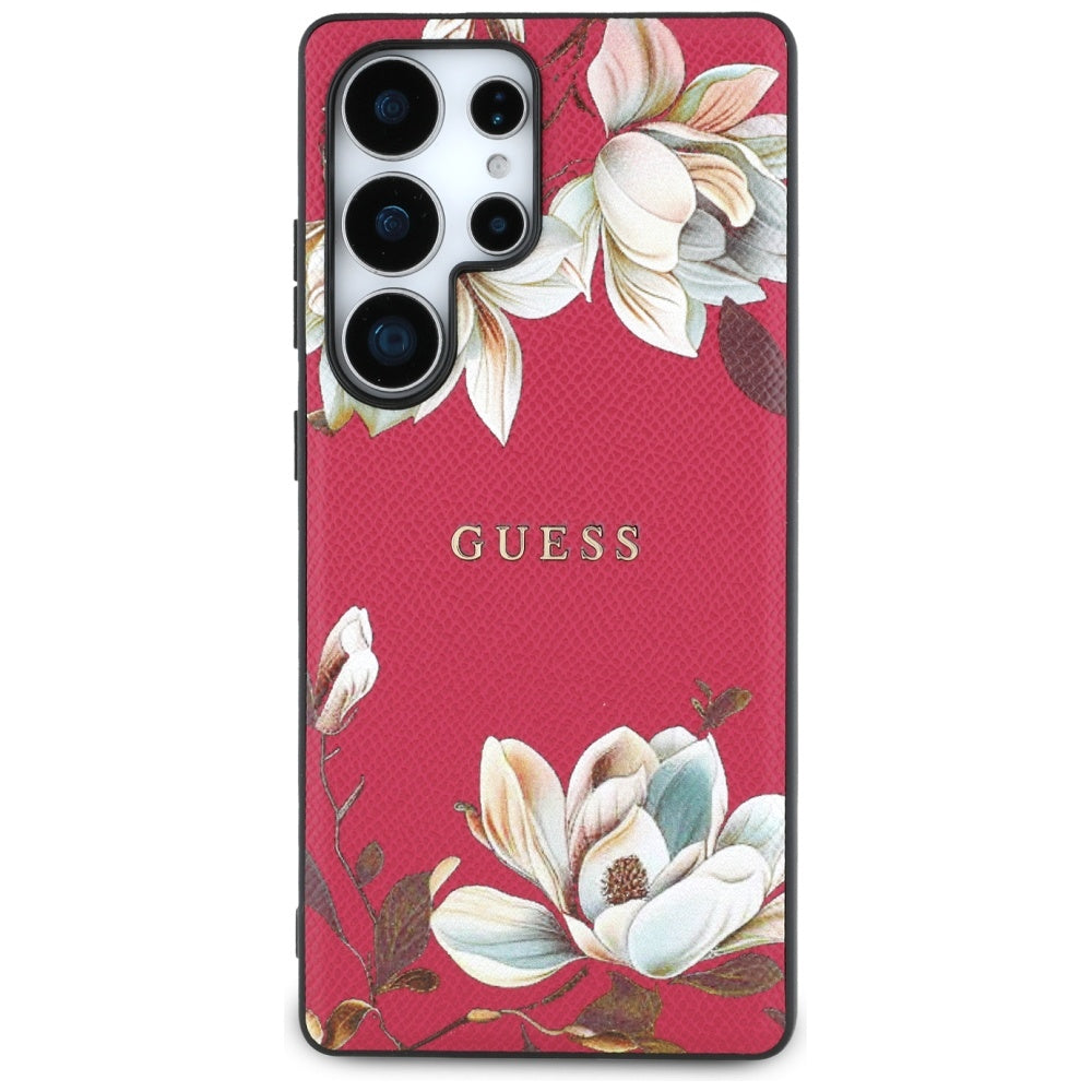 MagSafe-skal för Samsung Galaxy S25 Ultra S938, Guess, Grained Flowers, Fuchsia