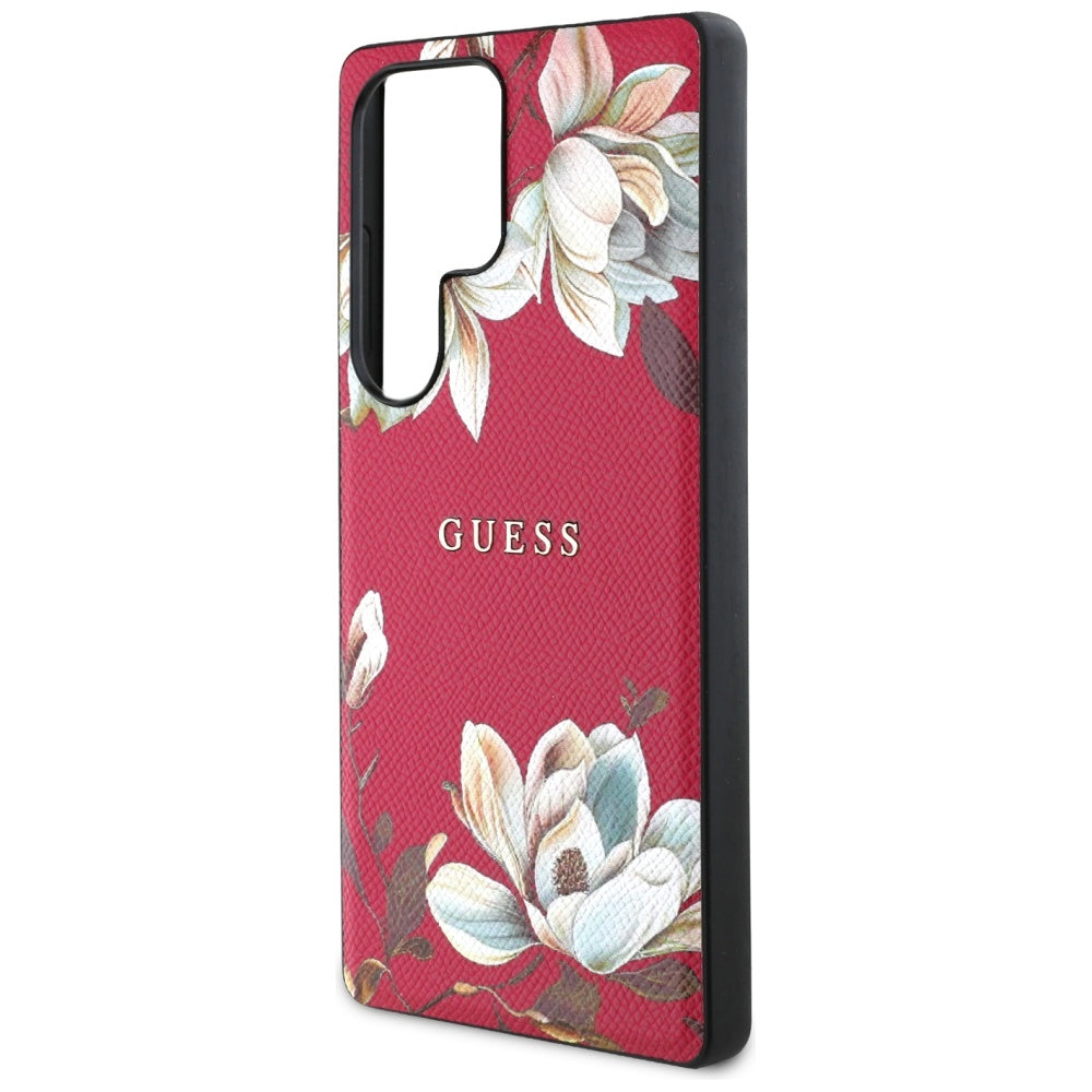 MagSafe-skal för Samsung Galaxy S25 Ultra S938, Guess, Grained Flowers, Fuchsia