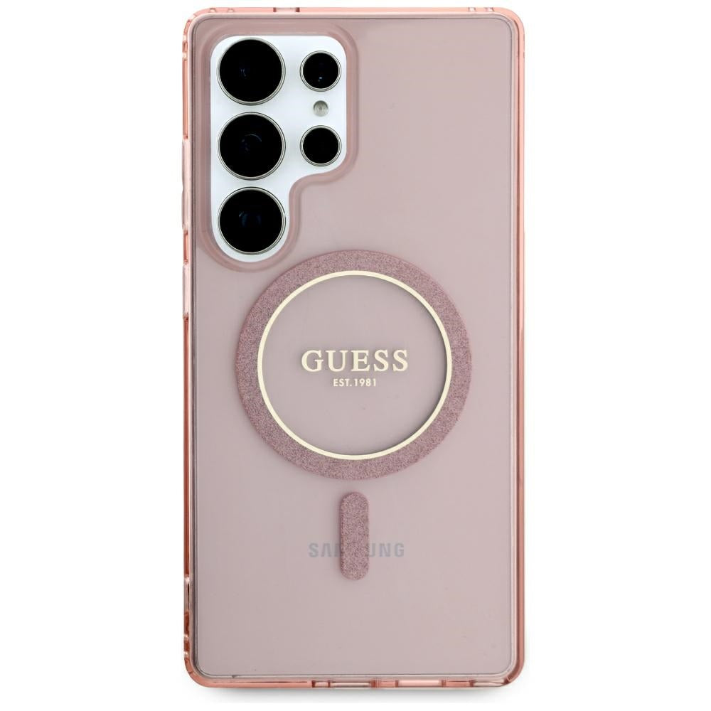 MagSafe-skal för Samsung Galaxy S25 Ultra S938, Guess, IML Glitter Circle, Rosa