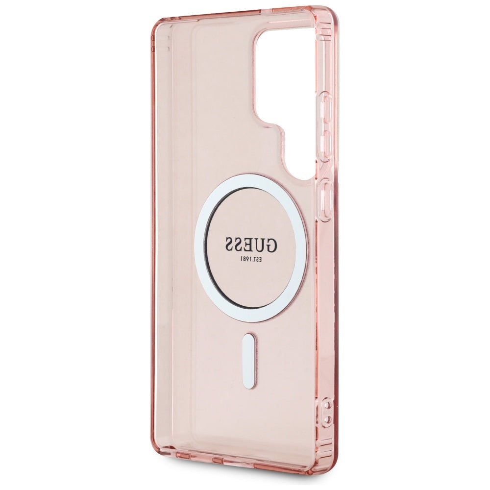 MagSafe-skal för Samsung Galaxy S25 Ultra S938, Guess, IML Glitter Circle, Rosa