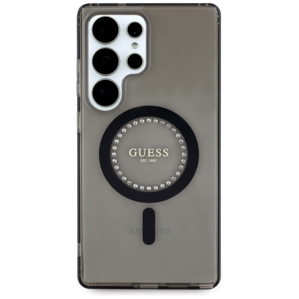 MagSafe-skal för Samsung Galaxy S25 Ultra S938, Guess, IML Rhinestone, Svart