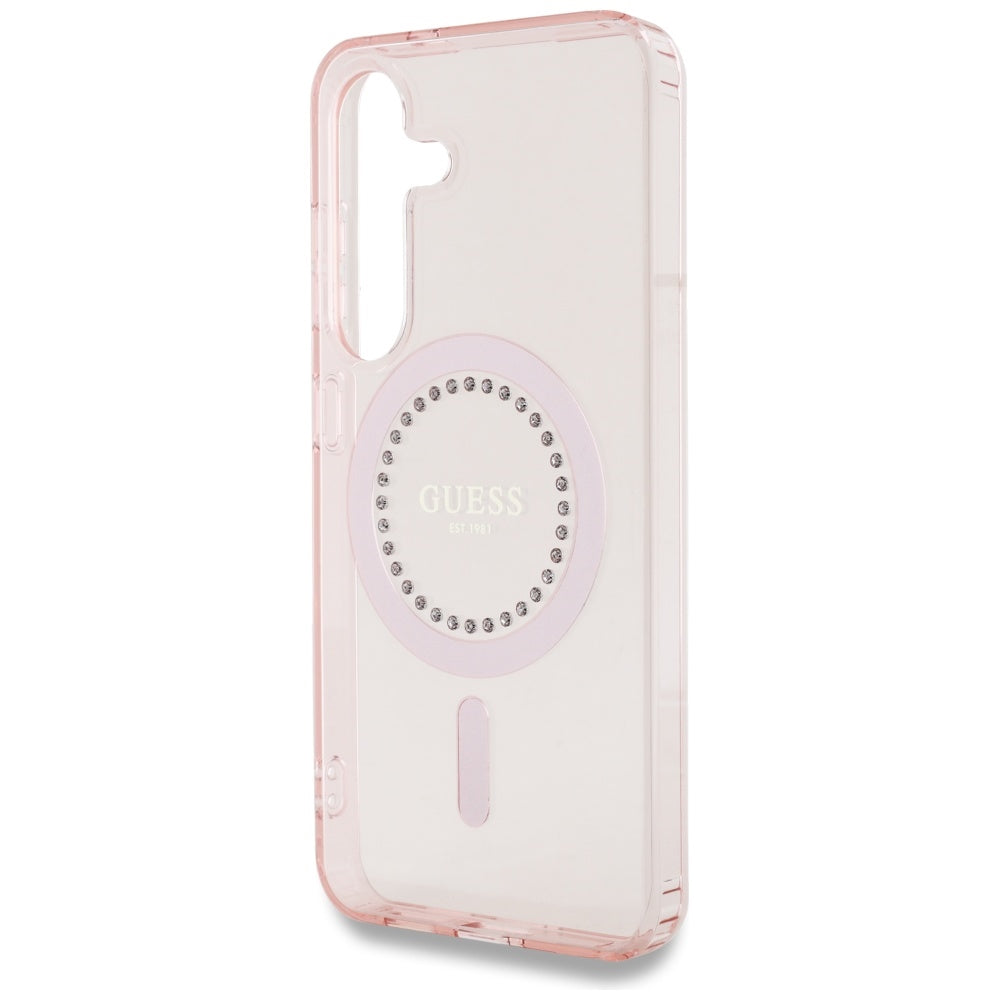 MagSafe-skal för Samsung Galaxy S25 S931, Guess, IML Rhinestone, Rosa