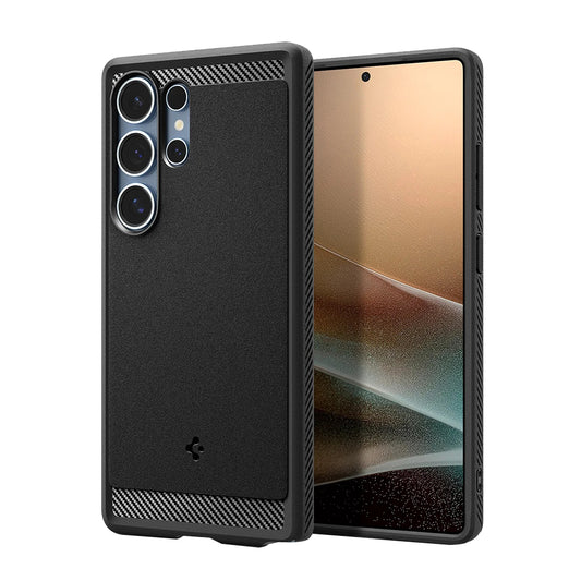 MagSafe-skal för Samsung Galaxy S25 Ultra S938, Spigen, Rugged Armor, Mattsvart ACS08951