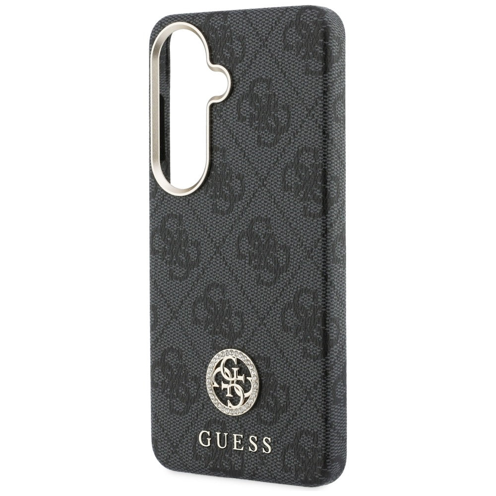 MagSafe-fodral för Samsung Galaxy S26 Plus S947, Guess, 4G Rhinestone Rund Logotyp, Svart