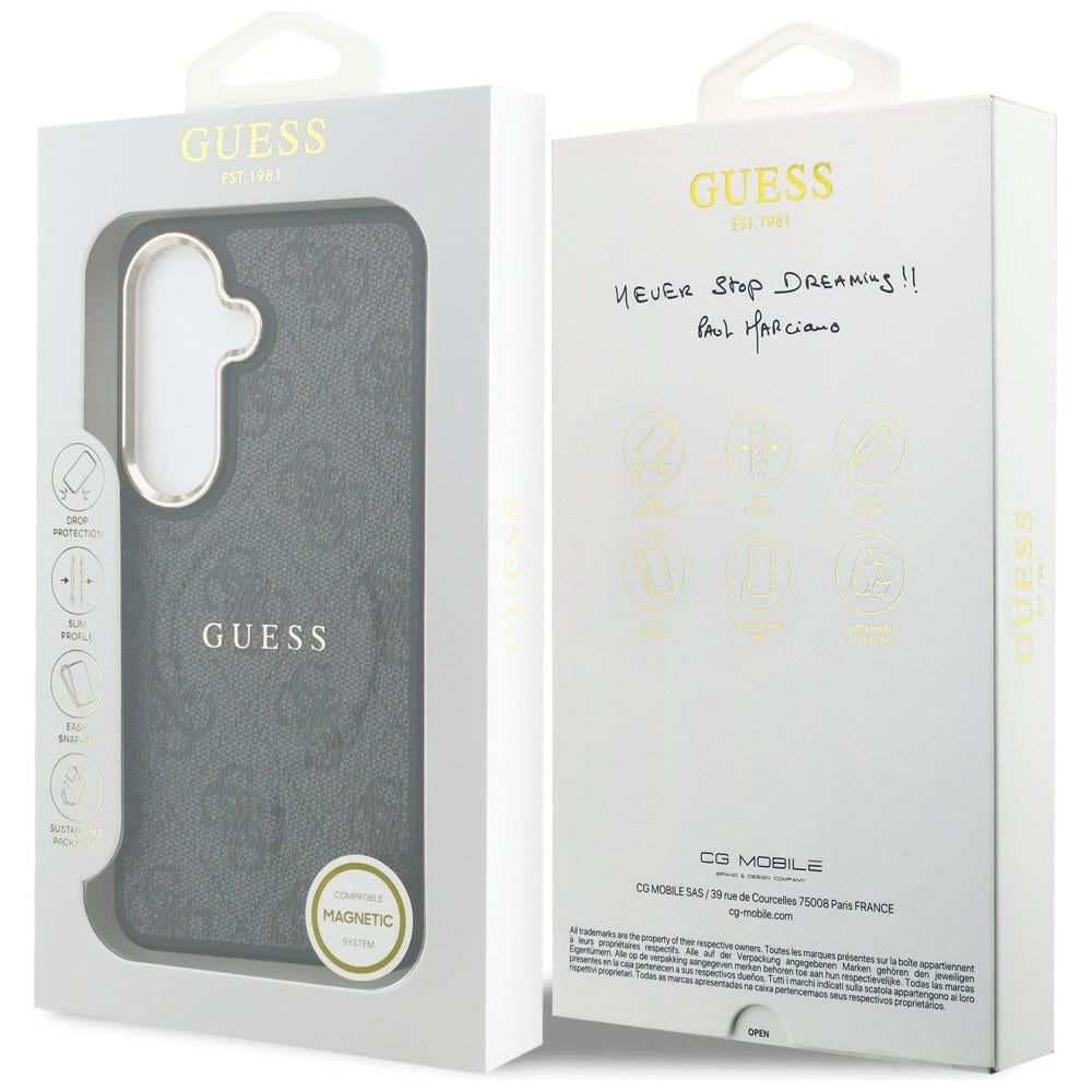 MagSafe-fodral för Samsung Galaxy S26 S942, Guess, 4G Embossed Ring, Svart