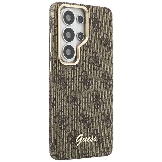 MagSafe Case for Samsung Galaxy S26 S942, Guess, 4G Script Logo, Brown