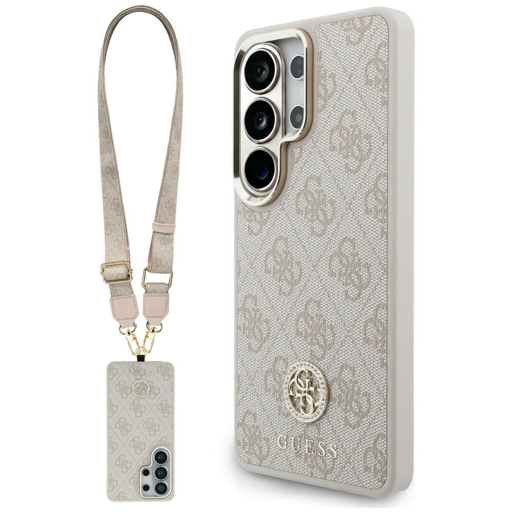 MagSafe-fodral för Samsung Galaxy S26 Ultra S948, GUESS, 4G Big Rhinestone Triangle Strap, Rosa