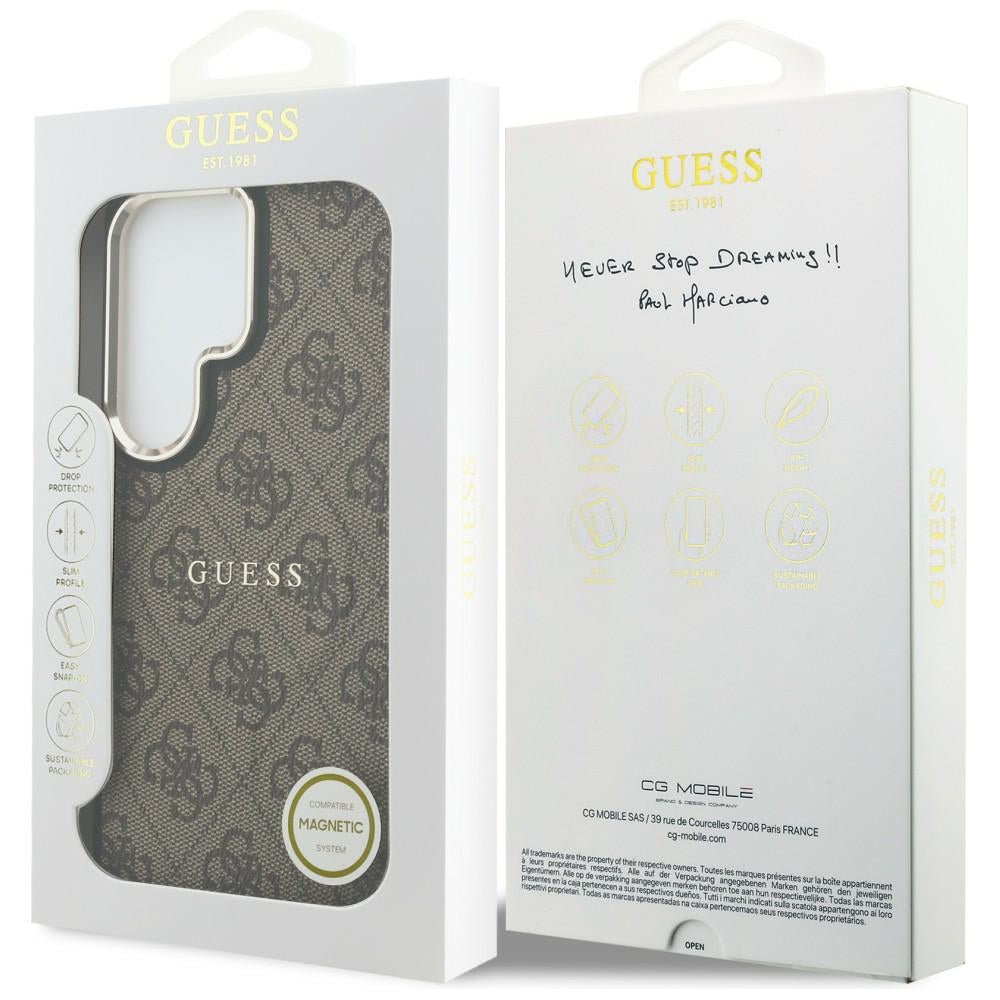 MagSafe-fodral för Samsung Galaxy S26 Ultra S948, Guess, 4G Embossed Ring, Brun