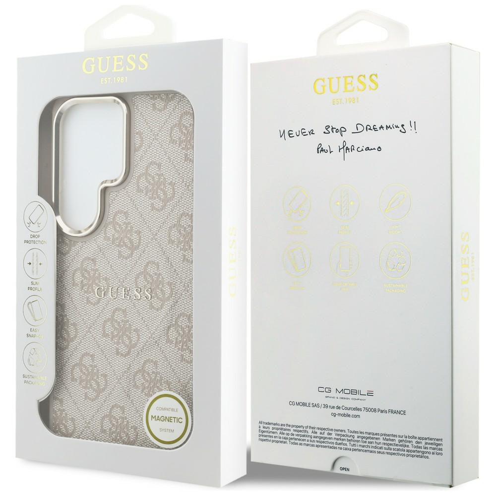 MagSafe-fodral för Samsung Galaxy S26 Ultra S948, Guess, 4G Embossed Ring, Rosa