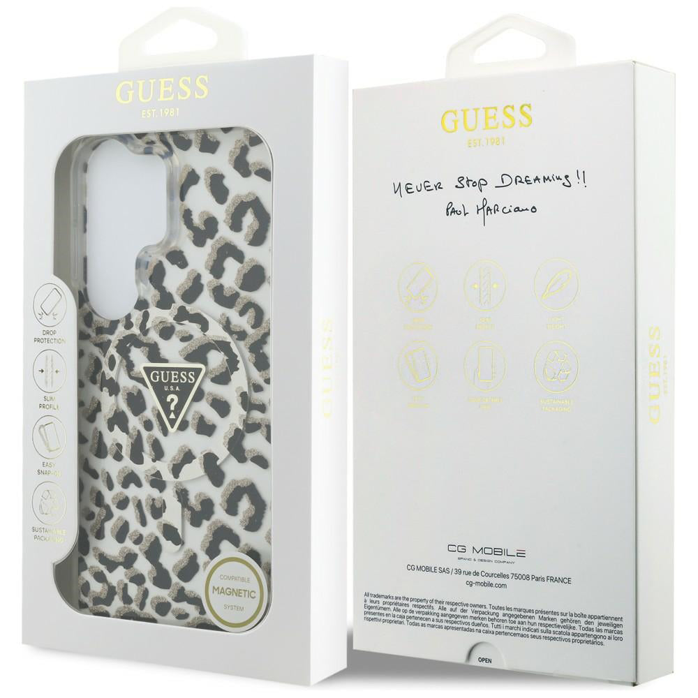MagSafe-skal för Samsung Galaxy S26 Ultra S948, Guess, IML Leopard Pattern, Svart