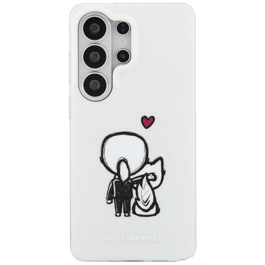 MagSafe-fodral för Samsung Galaxy S26 Ultra S948, Karl Lagerfeld, IML Karl & Choupette Back Logo, Vit