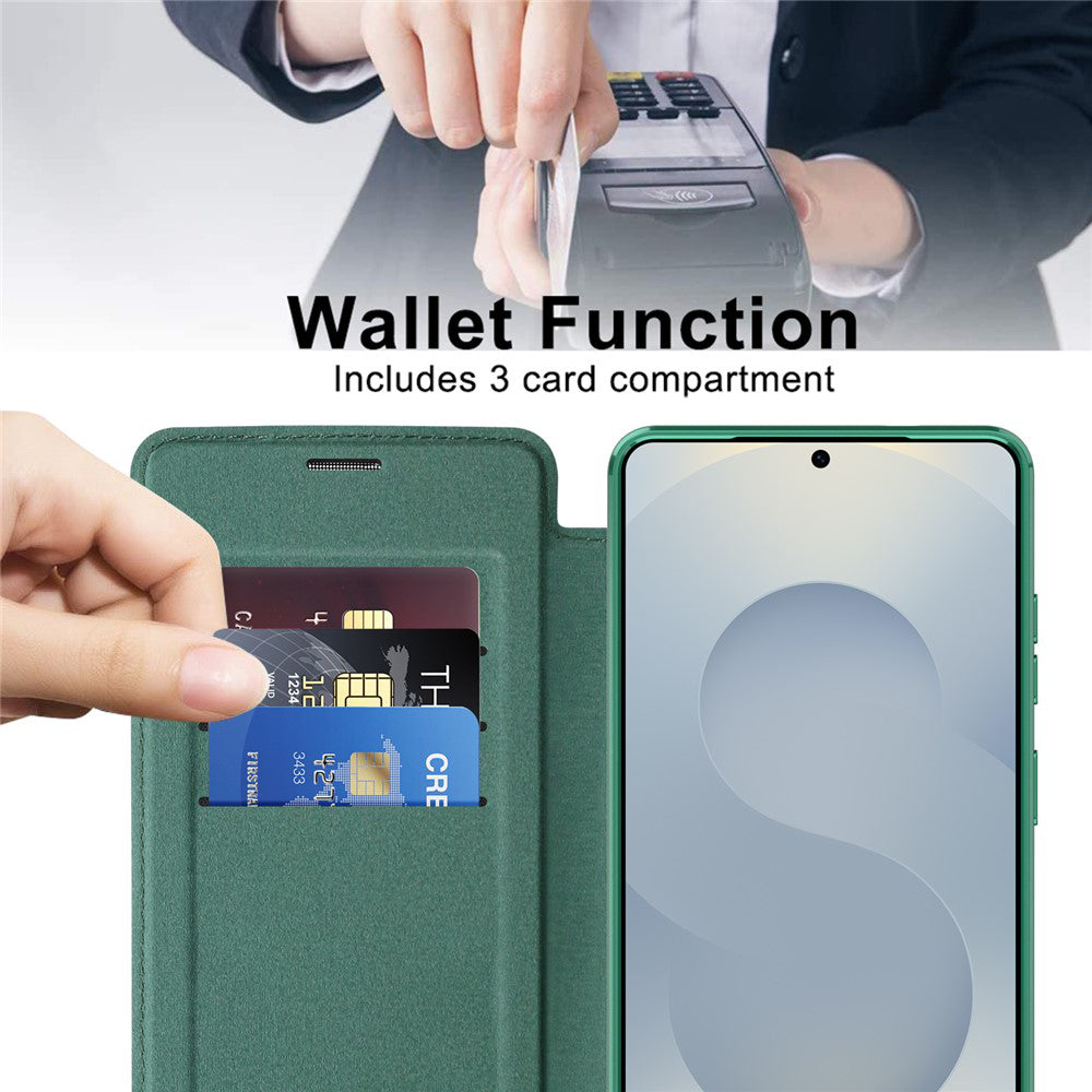 MagSafe Case for Samsung Galaxy S26 Ultra, Techsuit, SmartMag Book, Green