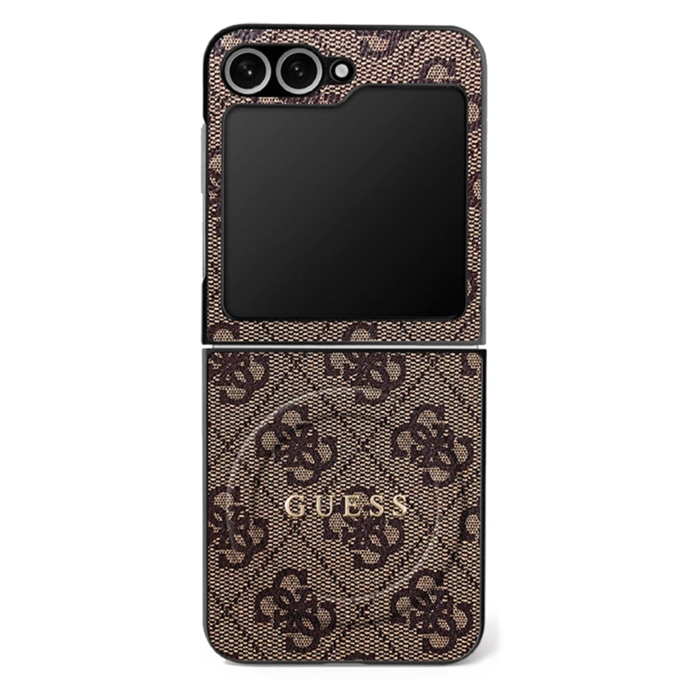 MagSafe Case for Samsung Galaxy Z Flip7 F766, Guess, 4G Collection, Brown