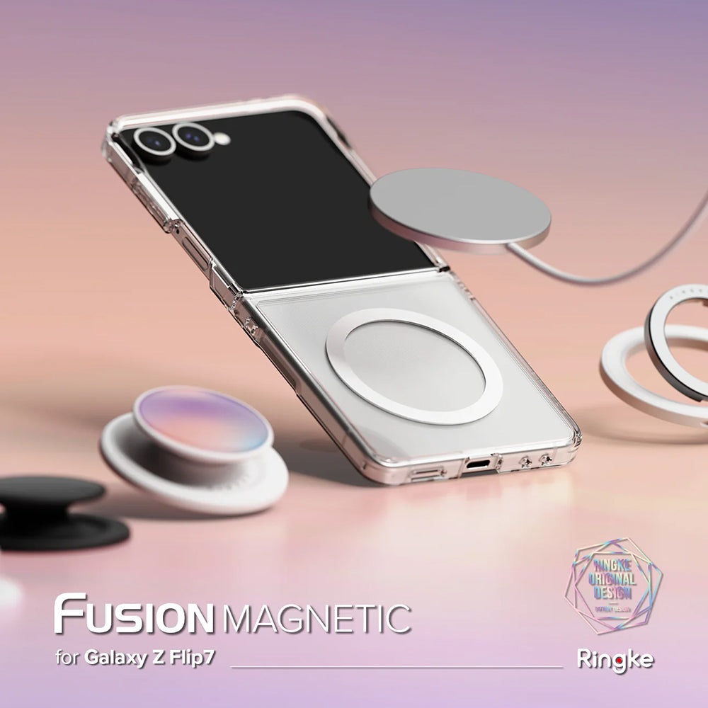 MagSafe-fodral för Samsung Galaxy Z Flip7 F766, Ringke, Fusion, Transparent