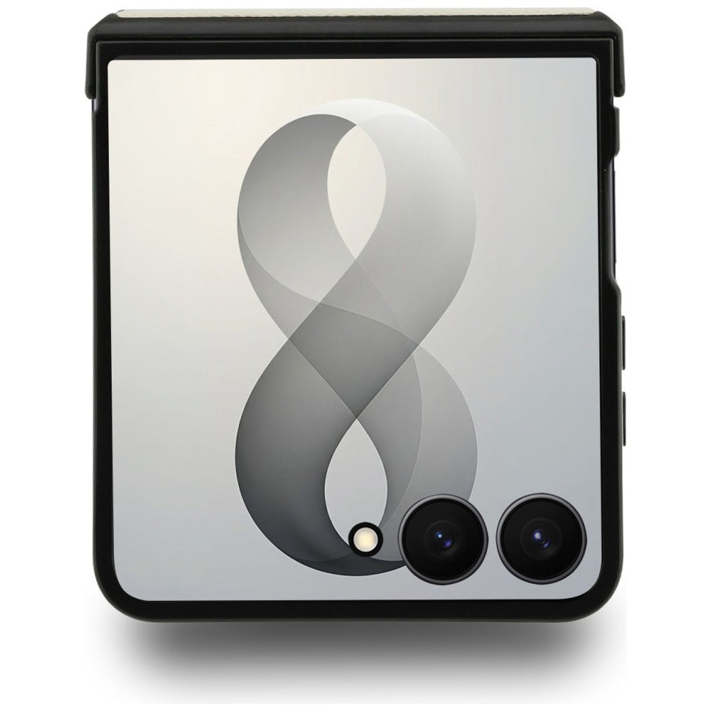 MagSafe-fodral för Samsung Galaxy Z Flip8 F776, Guess, Ring Stand Grained Classic Logo, Beige