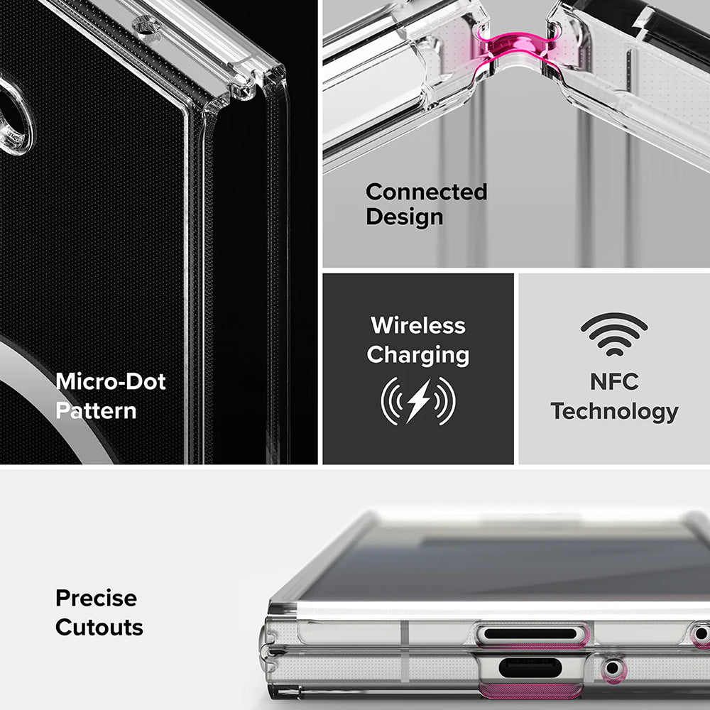 MagSafe-fodral för Samsung Galaxy Z Fold7 F966, Ringke, Fusion, Transparent