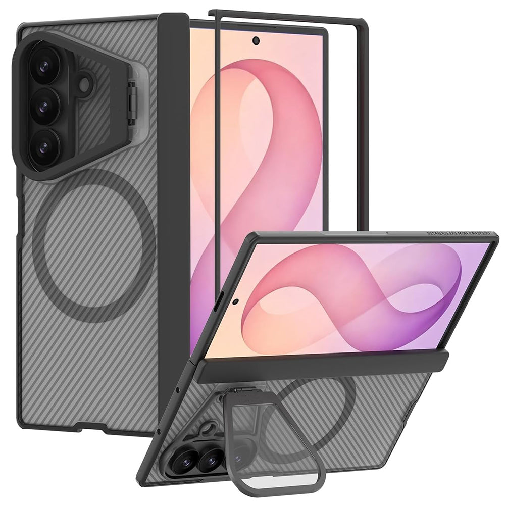 MagSafe-fodral för Samsung Galaxy Z Fold8 Ultra F976, Nillkin, CamShield Pro med transparent linslock, svart transparent