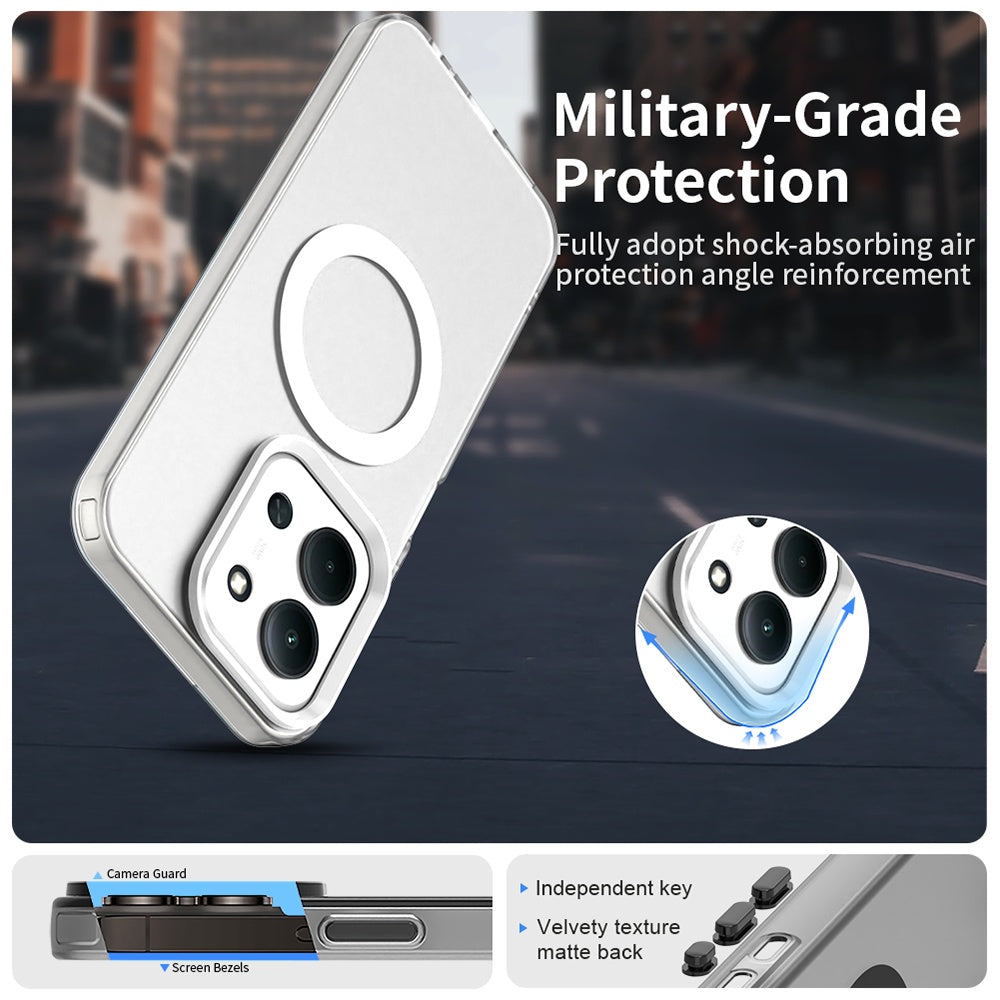 MagSafe-fodral för Xiaomi Poco C85 4G / Redmi 15C 5G / 15C 4G, Techsuit, CandyCase, Vit
