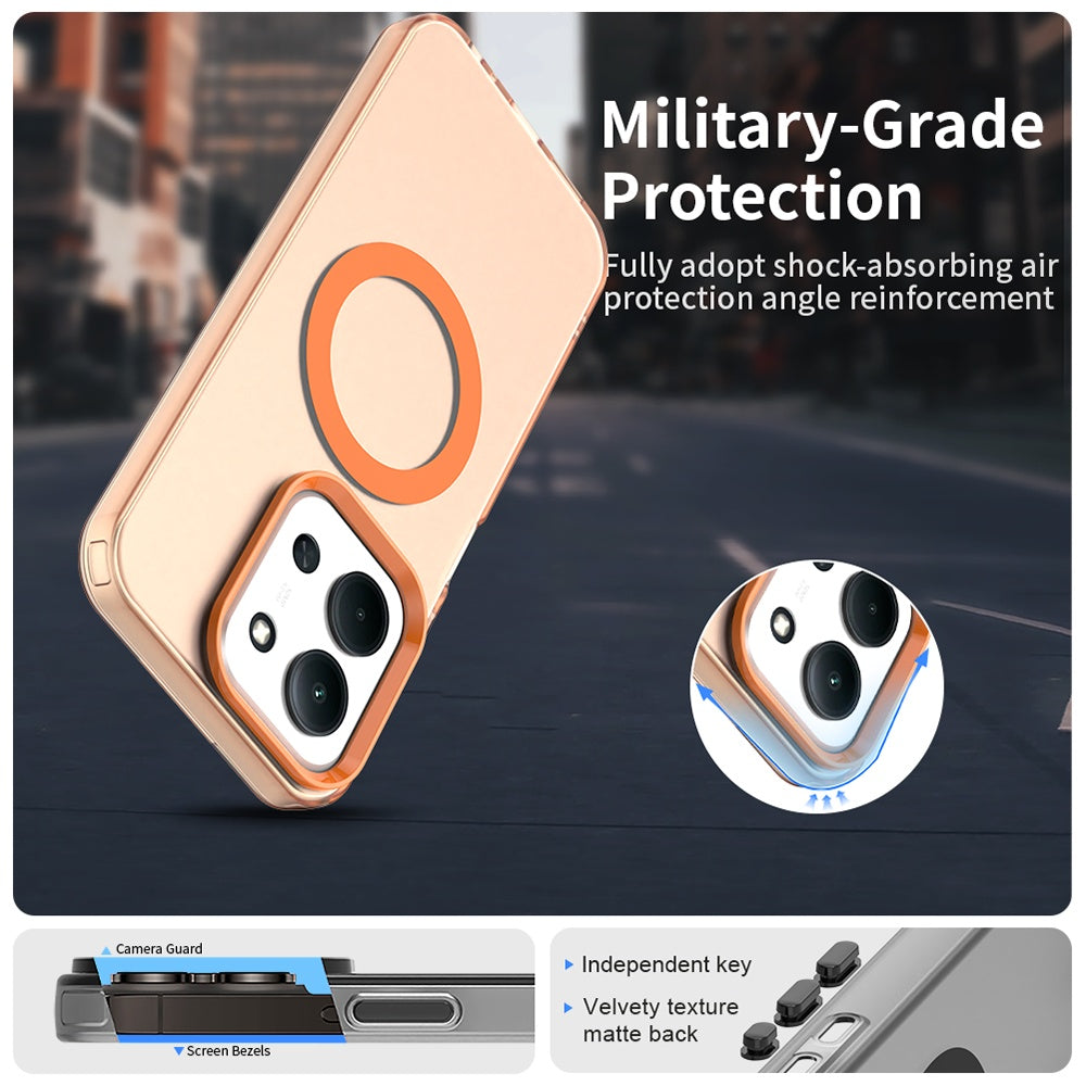 MagSafe-fodral för Xiaomi Poco C85 4G / Redmi 15C 5G / 15C 4G, Techsuit, CandyCase, Orange