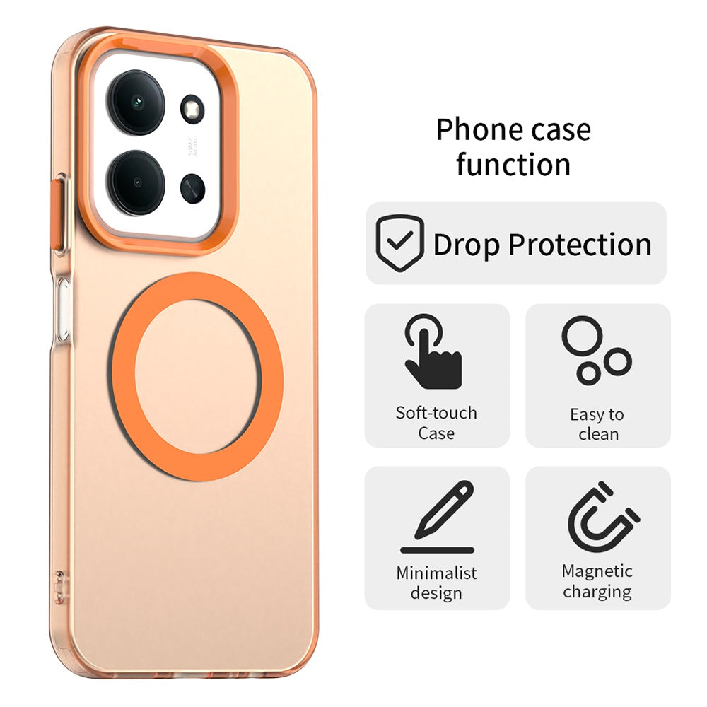 MagSafe-fodral för Xiaomi Poco C85 4G / Redmi 15C 5G / 15C 4G, Techsuit, CandyCase, Orange