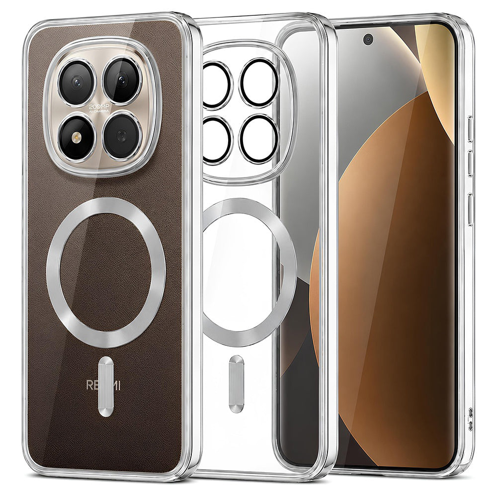 MagSafe-fodral för Xiaomi Poco M8 Pro / Redmi Note 15 Pro+ 5G, Techsuit, Luxury Crystal, Silver