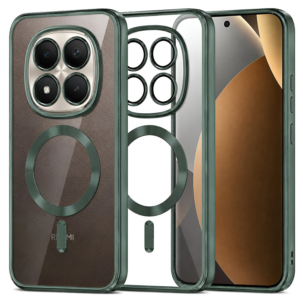 MagSafe Case for Xiaomi Poco M8 Pro / Redmi Note 15 Pro+ 5G, Techsuit, Luxury Crystal, Dark Green