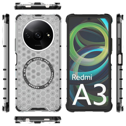 MagSafe-fodral för Xiaomi Redmi A3x / A3, Techsuit, HoneyComb Shield, Vit